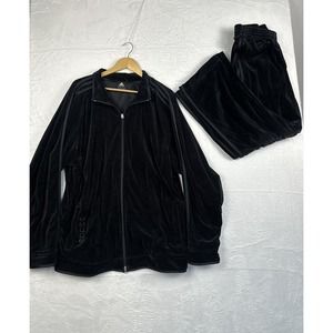 🔥 Extra Large Black Vintage Y2K Adidas Track Suit Zip jogger runner Striped XL